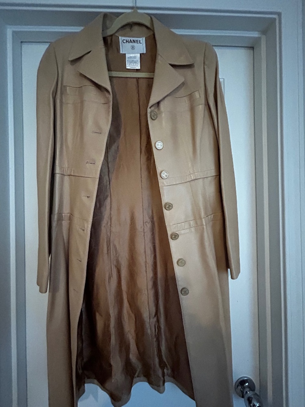 Chanel leather coat